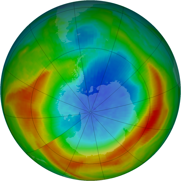 Antarctic ozone map for 06 October 1980